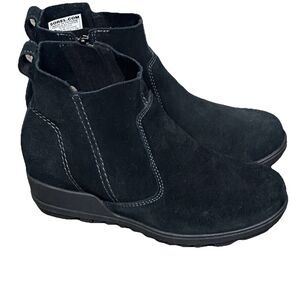 Sorel Women's Evie Boot Size 7 Waterproof Suede Wedge Heel Bootie Black Zip BOHO